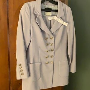 RENA LANGE blue/grey knit jacket, size 14